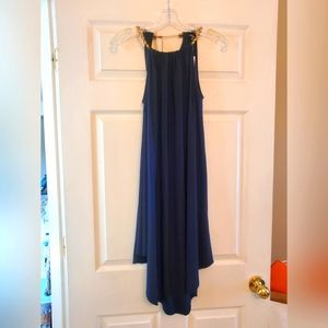 Navy Blue Dressbarn dress with gold neck chain Never been worn and Still has tag
